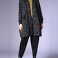 Women Autumn Vintage Flower Spliced V-Neck Coat