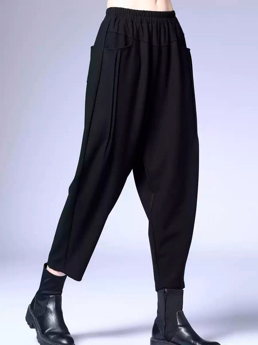 Women Winter Casual Solid Harem Pants