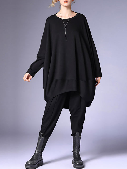 Women Winter Casual Solid Long Sleeve O-Neck Dress