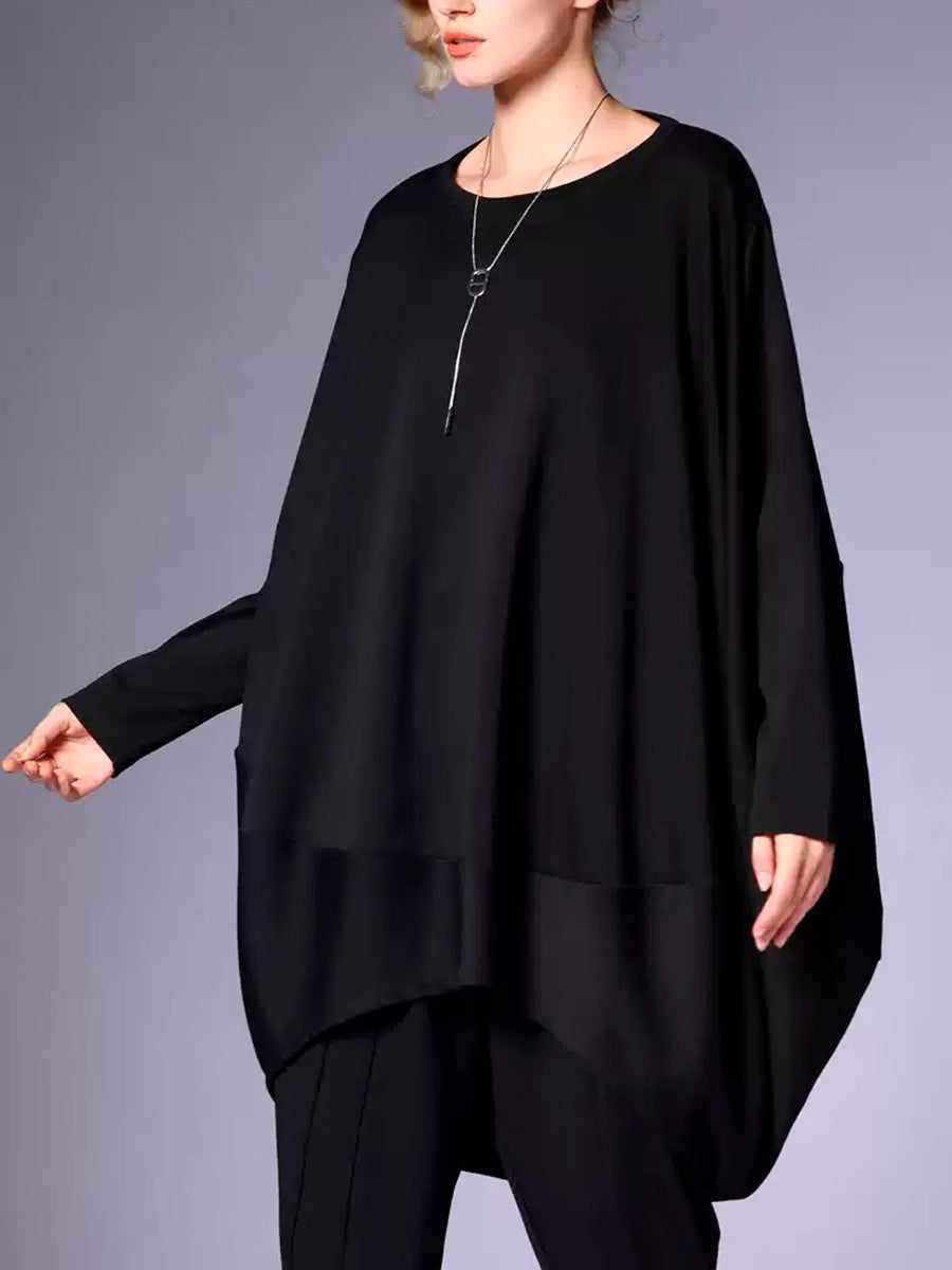 Women Winter Casual Solid Long Sleeve O-Neck Dress