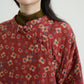 Women Ethnic Autumn Flower Stand Collar 100%Cotton Dress