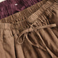 Women Winter Casual Solid Spliced Linen Padded Harem Pants