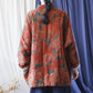 Women Autumn Ethnic Stand Collar Flower Cotton Coat