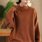 Women Autumn Casual Half Turtleneck Knit Pullover Sweater