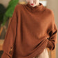 Women Autumn Casual Half Turtleneck Knit Pullover Sweater