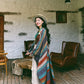 Women Ethnic Knit Stripe Tassel Shawl