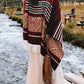 Women Ethnic Colorful Knit Tassel Travel Warm Shawl Scarf