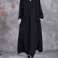 Women Winter Casual Stripe V-Neck Loose Padded Dress