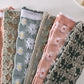 6 Pairs Women Artsy Floral Jacquard Cotton Long Socks