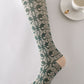 6 Pairs Women Artsy Floral Jacquard Cotton Long Socks