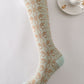 6 Pairs Women Artsy Floral Jacquard Cotton Long Socks