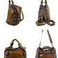 Women Vintage Plaid Leather Crossbody Bag