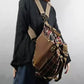 Women Vintage Plaid Leather Crossbody Bag