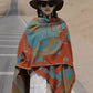 Women Ethnic Colorblock Warm Shawl Scarf