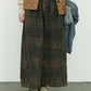 Women Winter Retro Flower Denim Spliced Wide-leg Pants