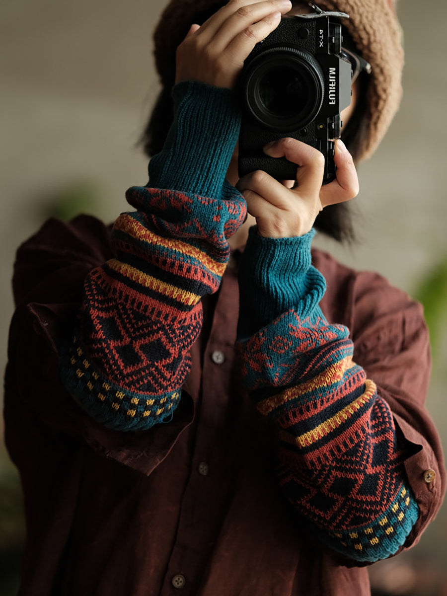 Ethnic Winter Warm Knit Oversleeve