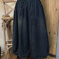 Women Autumn Vintage Denim Solid A-Shape Padded Skirt