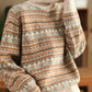 Women Autumn Casual Knit Turtleneck Stripe Sweater Coat