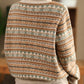 Women Autumn Casual Knit Turtleneck Stripe Sweater Coat