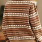 Women Autumn Casual Knit Turtleneck Stripe Sweater Coat