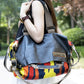 Women Retro Leather Spliced Crossbody Bag