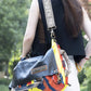 Women Retro Leather Spliced Crossbody Bag