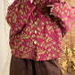 Women Autumn Casual Flower Buttoned Padded Coat