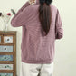 Women Winter Casual Stripe Cotton Turtleneck Sweatshirt