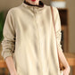 Women Winter Casual Colorblock Half-Turtleneck Sweatshirt