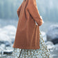 Women Autumn Artsy Solid O-neck Long Coat