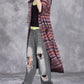 Women Autumn Artsy Knit Stripe Hooded Sweater Coat