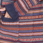 Women Autumn Artsy Knit Stripe Hooded Sweater Coat