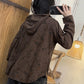 Women Vintage Autumn Flower Cotton Hooded Shirt