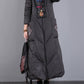 Women Winter Vintage Patch Hooded Long Down Coat