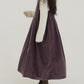 Women Autumn Casual Solid Corduroy Overall Dress