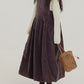 Women Autumn Casual Solid Corduroy Overall Dress