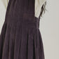 Women Autumn Casual Solid Corduroy Overall Dress