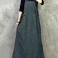 Women Autumn Casual Solid Loose Denim Overall Dress