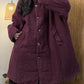 Women Vintage Autumn Solid Stand Collar Padded Coat