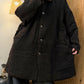 Women Vintage Autumn Solid Stand Collar Padded Coat