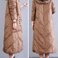 Women Winter Vintage Hooded Long Down Coat