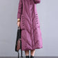 Women Winter Vintage Hooded Long Down Coat