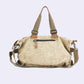 Women Casual Leather Canvas Spliced Shoulder Bag Crossbody Bag