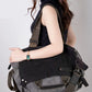 Women Casual Leather Canvas Spliced Shoulder Bag Crossbody Bag