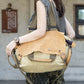 Women Casual Leather Canvas Spliced Shoulder Bag Crossbody Bag