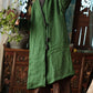 Women Vintage Autumn Solid V-Neck 100%Linen Coat