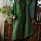 Women Vintage Autumn Solid V-Neck 100%Linen Coat