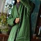 Women Vintage Autumn Solid V-Neck 100%Linen Coat