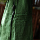 Women Vintage Autumn Solid V-Neck 100%Linen Coat