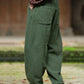 Women Winter Retro Solid Spliced Padded Harem Pants